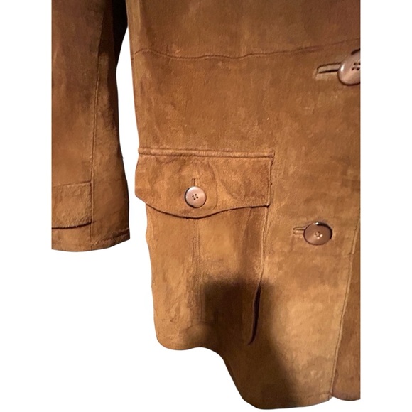 Virginia Slims Vintage 70s Rust Suede Jacket Pigskin Button-Up Size L - Picture 5 of 7